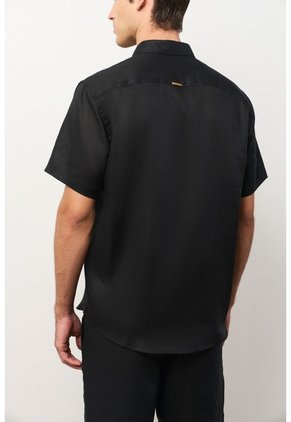 Camisa En Lino Manga Corta Siena Para Hombre Camisa En Lino Manga Corta Siena Para Hombre Negro XL VÉLEZ
