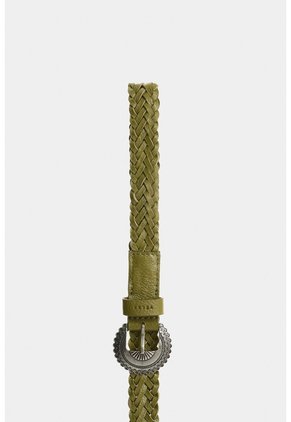 Cinturón Unifaz Trenzado En Cuero Para Mujer Anam Cinturón Unifaz Trenzado En Cuero Para Mujer Anam Verde Oliva M VÉLEZ