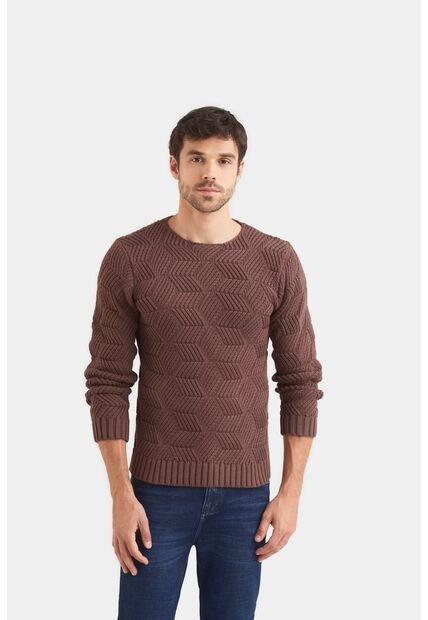 Sweater Tejido Para Hombre Figuras Geométricas Sweater Tejido Para Hombre Figuras Geométricas Cafe M Vélez