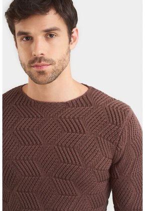 Sweater Tejido Para Hombre Figuras Geométricas Sweater Tejido Para Hombre Figuras Geométricas Cafe M Vélez