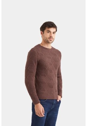 Sweater Tejido Para Hombre Figuras Geométricas Sweater Tejido Para Hombre Figuras Geométricas Cafe M Vélez