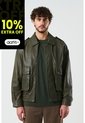 Chaqueta Bomber De Cuero Para Hombre Meridian Chaqueta Bomber De Cuero Para Hombre Meridian Verde Oliva L VÉLEZ de Vélez
