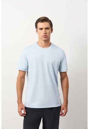 Camiseta Pacífico Manga Corta Para Hombre Semi-fitted Camiseta Pacífico Manga Corta Para Hombre Semi-fitted Azul Claro M VÉLEZ