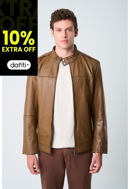 Chaqueta Bosa De Cuero Para Hombre Fit Semi Holgado Chaqueta Bosa De Cuero Para Hombre Fit Semi Holgado Miel XXL VÉLEZ