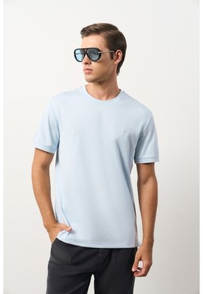 Camiseta Pacífico Manga Corta Para Hombre Semi-fitted Camiseta Pacífico Manga Corta Para Hombre Semi-fitted Azul Claro M VÉLEZ