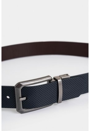 Cinturón Doble Faz Igor De Cuero Para Hombre Punta Lanza Cinturón Doble Faz Igor De Cuero Para Hombre Punta Lanza Azul Oscuro 42 VÉLEZ
