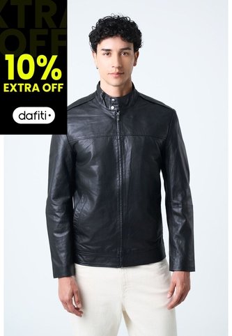 Chaqueta Bosa De Cuero Para Hombre Fit Semi Holgado Chaqueta Bosa De Cuero Para Hombre Fit Semi Holgado Negro XXL VÉLEZ Vélez