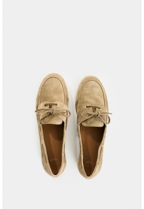 Mocasines De Cuero Gamuzado Para Mujer Gem Mocasines De Cuero Gamuzado Para Mujer Gem Verde Oliva 38 VÉLEZ