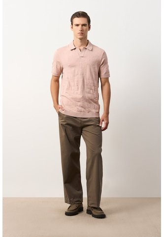 Polo Manga Corta Tejida Para Hombre Xinca Polo Manga Corta Tejida Para Hombre Xinca Natural L VÉLEZ Vélez