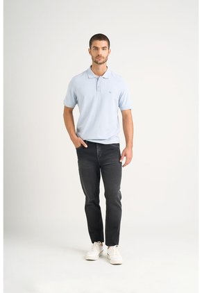 Polo Para Hombre Semi Fit Detalle Jacquard Polo Para Hombre Semi Fit Detalle Jacquard Azul Claro S VÉLEZ