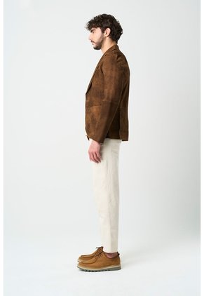 Blazer De Cuero Gamuzado Para Hombre Sole Blazer De Cuero Gamuzado Para Hombre Sole Miel L VÉLEZ