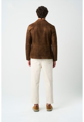 Blazer De Cuero Gamuzado Para Hombre Sole Blazer De Cuero Gamuzado Para Hombre Sole Miel L VÉLEZ