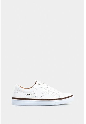 Tenis Planos De Cuero Contraste Tenis Planos De Cuero Contraste Blanco 39 VÉLEZ Vélez
