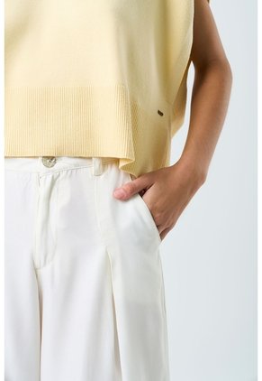 Pantalón Palazzo Caltha Para Mujer Fit Holgado Pantalón Palazzo Caltha Para Mujer Fit Holgado Crema 12 VÉLEZ
