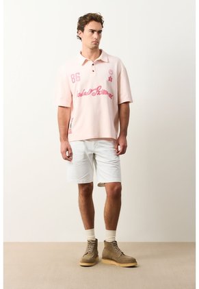 Polo Cropped En Algodón Para Hombre Primavera Polo Cropped En Algodón Para Hombre Primavera Rosado XS VÉLEZ