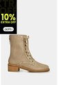 Botines Lirio De Cuero Para Mujer Tipo Militar Beige Botines Lirio De Cuero Para Mujer Tipo Militar Beige 40 VÉLEZ de Vélez