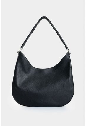 Shopping Luna Semicircular En Cuero Para Mujer Shopping Luna Semicircular En Cuero Para Mujer Negro VÉLEZ