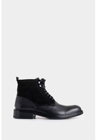 Botas Solar De Cuero Para Hombre Combinación De Texturas Botas Solar De Cuero Para Hombre Combinación De Texturas Negro 44 VÉLEZ Vélez