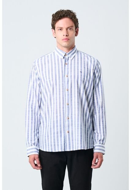 Camisa Elina Para Hombre Estampado A Rayas Camisa Elina Para Hombre Estampado A Rayas Azul Oscuro M VÉLEZ