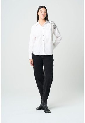 Camisa Manga Larga Antares Para Mujer Cristales Camisa Manga Larga Antares Para Mujer Cristales Blanco XS VÉLEZ