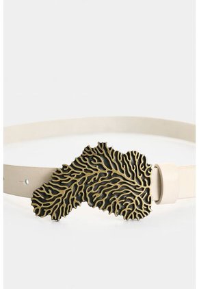 Cinturón Unifaz De Cuero Grabado Para Mujer Gorgonia Cinturón Unifaz De Cuero Grabado Para Mujer Gorgonia Blanco L VÉLEZ