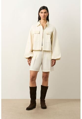 Chaqueta Senda Trucker Para Mujer Oversized Chaqueta Senda Trucker Para Mujer Oversized Crema S VÉLEZ Vélez