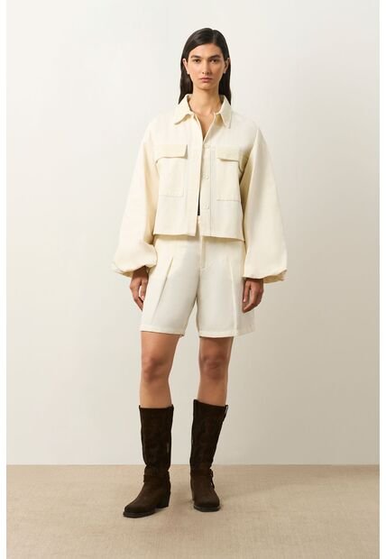 Chaqueta Senda Trucker Para Mujer Oversized Chaqueta Senda Trucker Para Mujer Oversized Crema S VÉLEZ