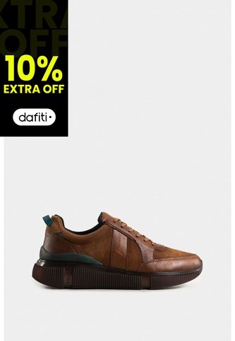Tenis Halo De Cuero Liso Y De Textura Gamuzada Para Hombre Silueta Deportiva Tenis Halo De Cuero Liso Y De Textura Gamuzada Para Hombre Silueta Deportiva Miel 42 VÉLEZ Vélez
