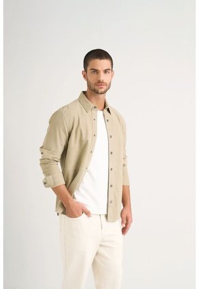 Camisa Manga Larga Para Hombre Gamuza Camisa Manga Larga Para Hombre Gamuza Verde XXL VÉLEZ