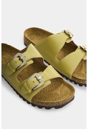 Sandalia Plana De Cuero Para Mujer Personalización Pilos Sandalia Plana De Cuero Para Mujer Personalización Pilos Verde Oliva 39 VÉLEZ