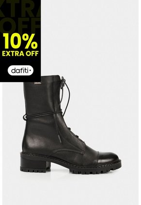 Botines Militar Paramo De Cuero Para Mujer Cordones Negro Botines Militar Paramo De Cuero Para Mujer Cordones Negro 38 VÉLEZ