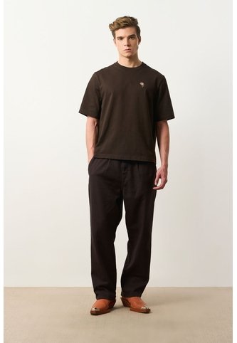 Camiseta Oversized En Algodón Para Hombre Camiseta Oversized En Algodón Para Hombre Cafe XS VÉLEZ Vélez