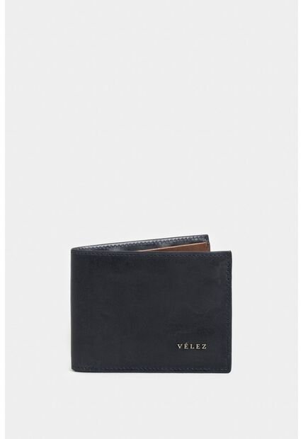 Billetera Ontario 2 De Cuero Para Hombre Acabado Espazolado Billetera Ontario 2 De Cuero Para Hombre Acabado Espazolado Azul Oscuro VÉLEZ
