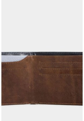 Billetera Ontario 2 De Cuero Para Hombre Acabado Espazolado Billetera Ontario 2 De Cuero Para Hombre Acabado Espazolado Azul Oscuro VÉLEZ