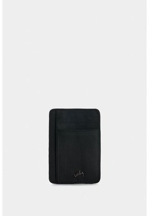 Porta Tarjetas Vértice De Cuero Para Hombre Detalle Rayas Porta Tarjetas Vértice De Cuero Para Hombre Detalle Rayas Negro VÉLEZ