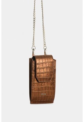 Porta Celular De Cuero Folia Para Mujer Serpia Porta Celular De Cuero Folia Para Mujer Serpia Bronce VÉLEZ