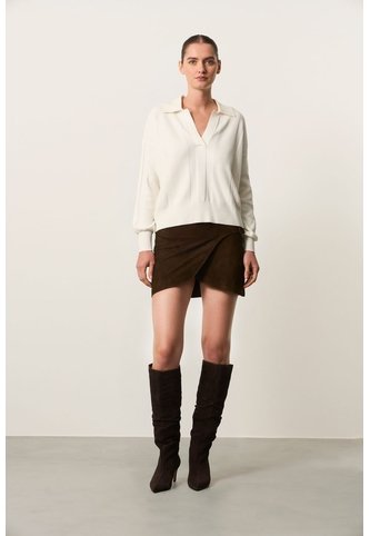 Polo Manga Larga Tejida Para Mujer Ambe Polo Manga Larga Tejida Para Mujer Ambe Blanco XS VÉLEZ Vélez