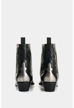 Botines Texanos De Cuero Para Mujer Nara Botines Texanos De Cuero Para Mujer Nara Negro 37 VÉLEZ