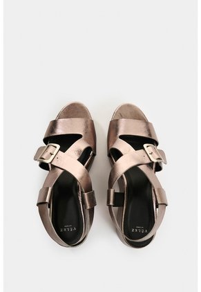 Sandalia Plataforma De Cuero Folia Para Mujer Light Sandalia Plataforma De Cuero Folia Para Mujer Light Plata 34 VÉLEZ