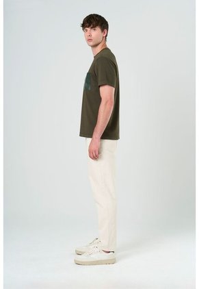 Camiseta En Algodón Para Hombre Bolsillo Cuero Camiseta En Algodón Para Hombre Bolsillo Cuero Verde Oliva M VÉLEZ