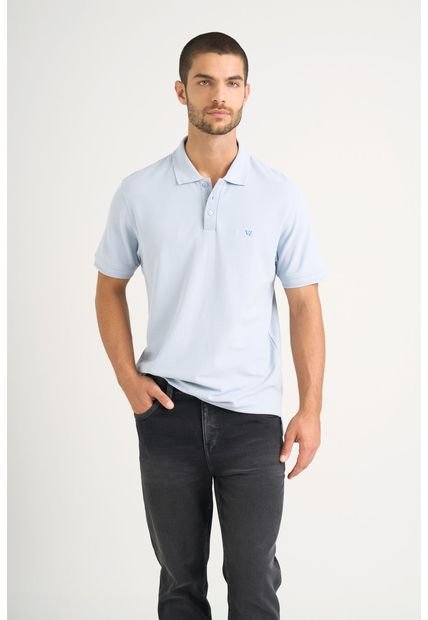 Polo Para Hombre Semi Fit Detalle Jacquard Polo Para Hombre Semi Fit Detalle Jacquard Azul Claro XXL Vélez