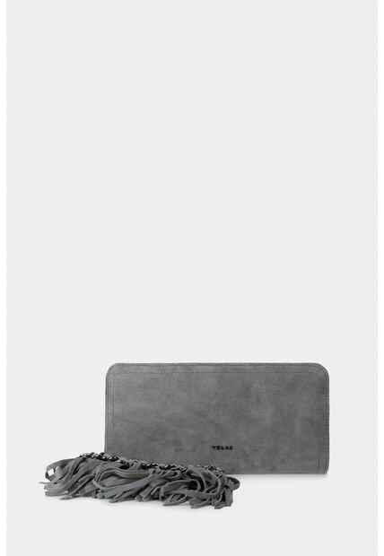 Billetera Porta Chequera Azalea De Cuero Para Mujer Accesorio De Flecos Billetera Porta Chequera Azalea De Cuero Para Mujer Accesorio De Flecos Gris Vélez