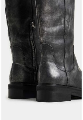 Botas Tulipan De Cuero Brush Off Para Mujer Efecto Metalizado Botas Tulipan De Cuero Brush Off Para Mujer Efecto Metalizado Gris 39 VÉLEZ