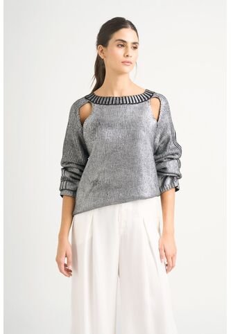 Sweater Star En Tejido Rectilíneo Para Mujer Efecto Metalizado Sweater Star En Tejido Rectilíneo Para Mujer Efecto Metalizado Negro XL VÉLEZ Vélez