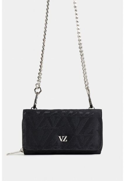 Billetera Palma De Cuero Y Lona Para Mujer Cargadera Cadena Billetera Palma De Cuero Y Lona Para Mujer Cargadera Cadena Negro Vélez