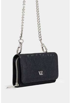 Billetera Palma De Cuero Y Lona Para Mujer Cargadera Cadena Billetera Palma De Cuero Y Lona Para Mujer Cargadera Cadena Negro Vélez