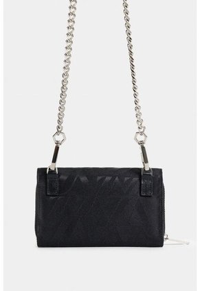 Billetera Palma De Cuero Y Lona Para Mujer Cargadera Cadena Billetera Palma De Cuero Y Lona Para Mujer Cargadera Cadena Negro Vélez