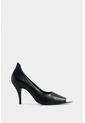 Tacones Cerrados Iris De Cuero Para Mujer Puntera Metálica Tacones Cerrados Iris De Cuero Para Mujer Puntera Metálica Negro 41 Vélez de Vélez