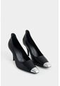 Tacones Cerrados Iris De Cuero Para Mujer Puntera Metálica Tacones Cerrados Iris De Cuero Para Mujer Puntera Metálica Negro 41 Vélez de Vélez