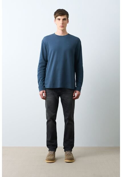 Camiseta Tejida Manga Larga Para Hombre Sabina Camiseta Tejida Manga Larga Para Hombre Sabina Azul Oscuro XXL VÉLEZ